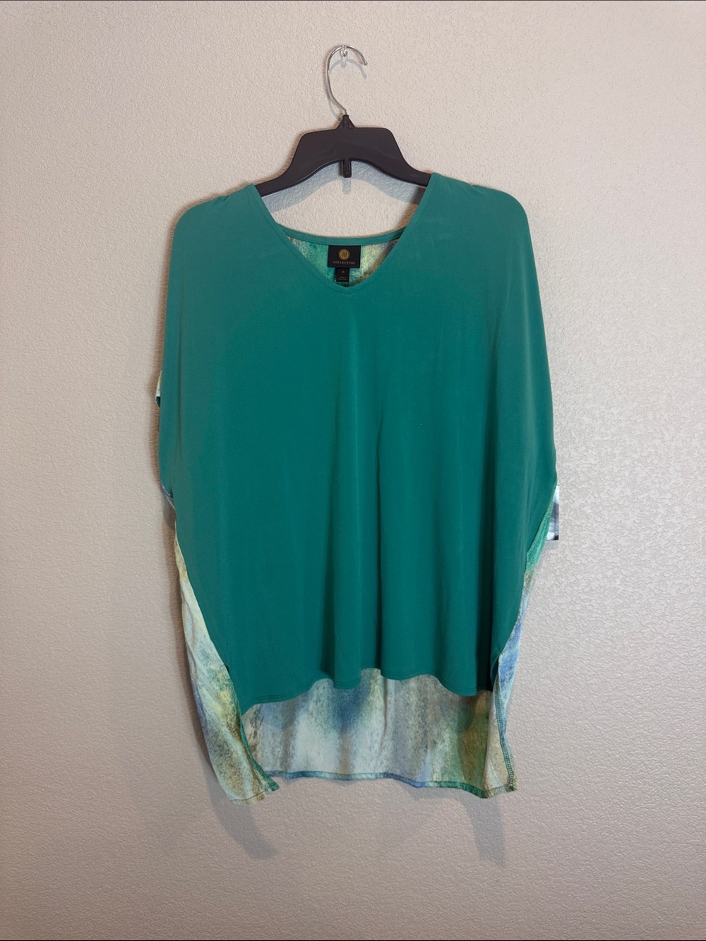 JM Collection Teal V-Neck Dolman Blouse